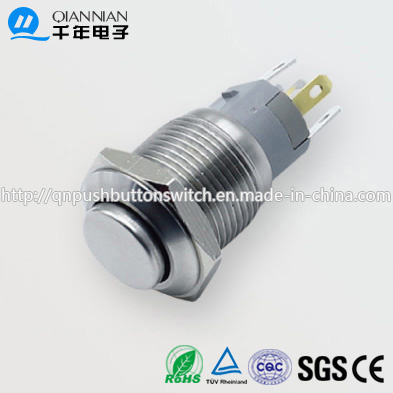 Qn16-F7 16mm Momentary|Latching Elevated Head Pin Terminal Metal Push Button Switch